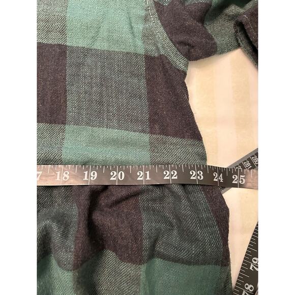 NWT American Eagle Baby Doll Cut Green Buffalo Check Long Sleeve Flannel Top - Picture 8 of 11
